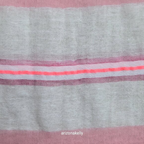Oska Linen & Cotton Scarf Pink & White - Picture 3 of 13